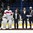 SPISSKA NOVA VES, SLOVAKIA - APRIL 20: USA's Josh Norris #14 and Switzerland's Akira Schmid #29 were named Players of the Game for their respective teams following USA's 4-2 quarterfinal round win at the 2017 IIHF Ice Hockey U18 World Championship. (Photo by Steve Kingsman/HHOF-IIHF Images)

